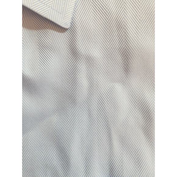 Jos. A Bank Signature Shirt Mens 19 36 Blue Herringbone 100% Cotton Long Sleeve - Picture 3 of 10